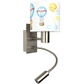 BRILAGI - LED dečija fleksibilna zidna lampa BOBO 1xE27/25W/230V + LED/3W mat hrom/bela/sa motivom životinja