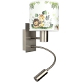 BRILAGI - LED dečija fleksibilna zidna lampa BOBO 1xE27/25W/230V + LED/3W mat hrom/bela/zelena/džungla