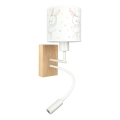 Brilagi - LED Dečija fleksibilna zidna lampa BOBO WOOD 1xE27/25W/230V + LED/3W hrast/bela/zečići