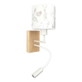 Brilagi - LED Dečija fleksibilna zidna lampa BOBO WOOD 1xE27/25W/230V + LED/3W hrast/bela/zečići