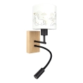 Brilagi - LED Dečija fleksibilna zidna lampa BOBO WOOD 1xE27/25W/230V + LED/3W hrast/crna/bela/sa motivom jednoroga