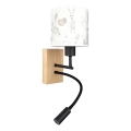 Brilagi - LED dečija savijajuća zidna lampa BOBO WOOD 1xE27/25W/230V + LED/3W hrast/crna/bela/zečići