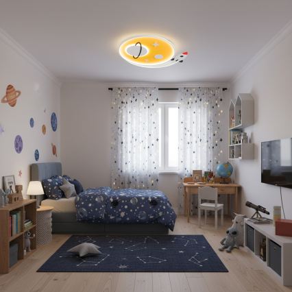 Brilagi - LED dečije plafonsko svetlo STARSHIP LED/64W/230V 3000/4500/6000K žuta