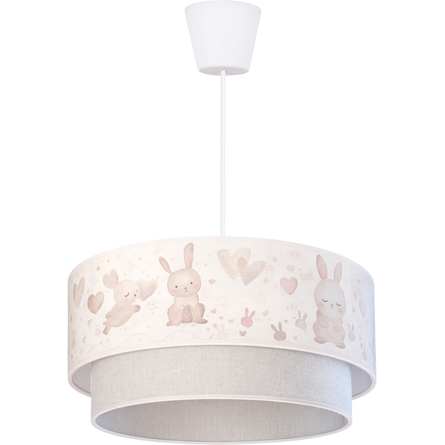 Brilagi - LED dečiji luster na sajli BOBO 1xE27/10W/230V prečnik 40 cm krem/siva/zečići