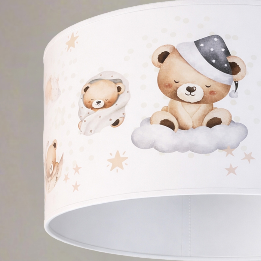 Brilagi - LED Dečiji luster na sajli BOBO 1xE27/10W/230V prečnik 35 cm bela/medvedići