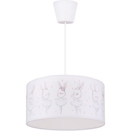 Brilagi - LED dečiji luster na sajli BOBO 1xE27/10W/230V prečnik 35 cm bela/zečići