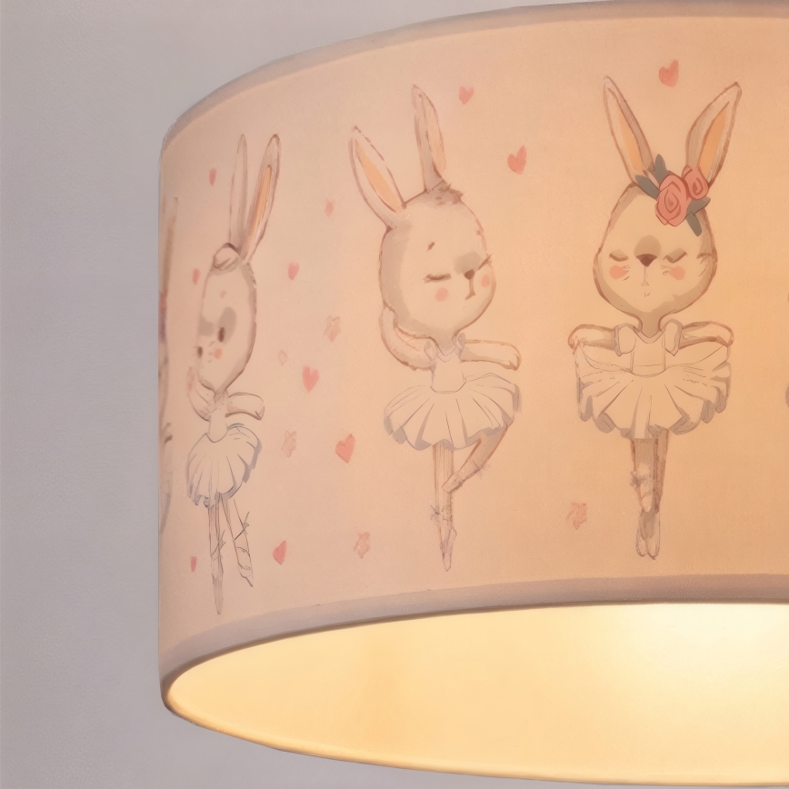Brilagi - LED dečiji luster na sajli BOBO 1xE27/10W/230V prečnik 35 cm bela/zečići