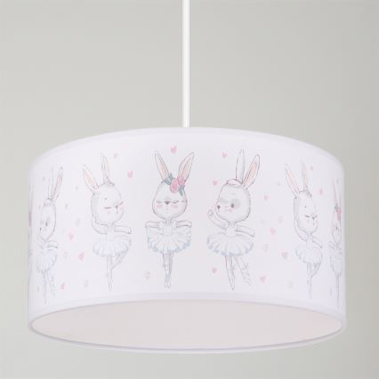 Brilagi - LED dečiji luster na sajli BOBO 1xE27/10W/230V prečnik 35 cm bela/zečići