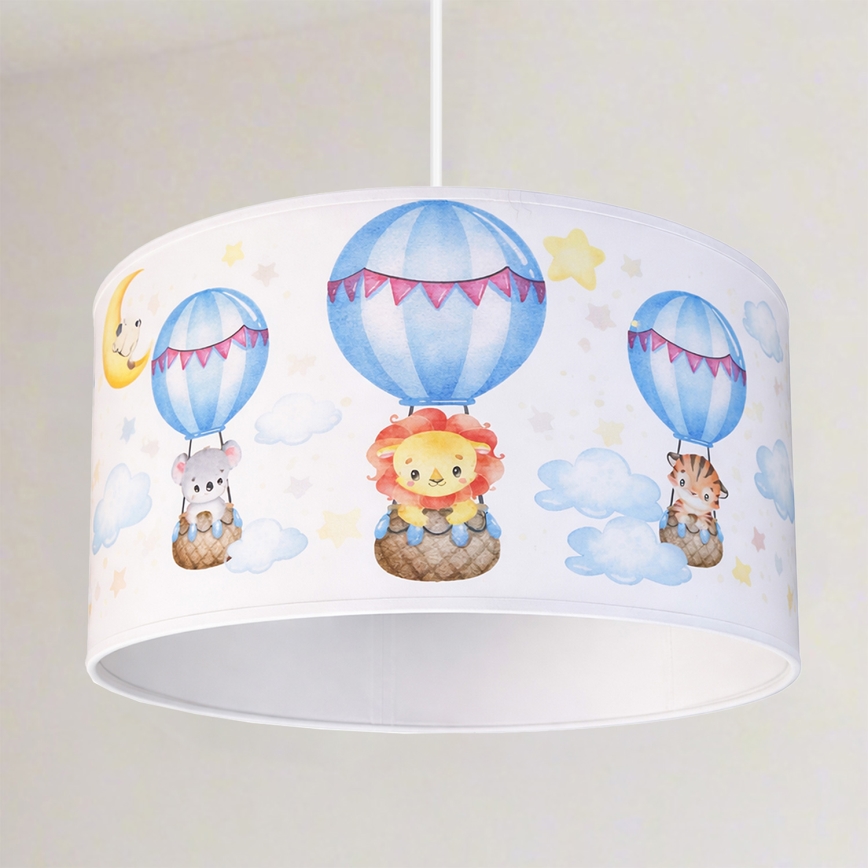 Brilagi - LED dečiji luster na sajli BOBO 1xE27/10W/230V prečnik 35 cm bela/životinjice