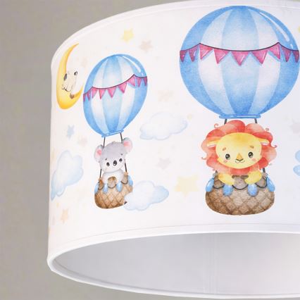 Brilagi - LED dečiji luster na sajli BOBO 1xE27/10W/230V prečnik 35 cm bela/životinjice