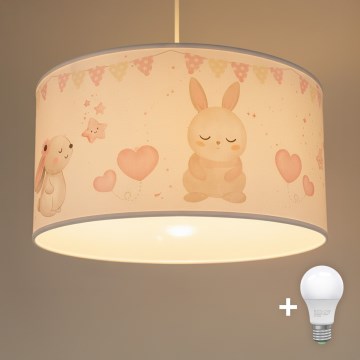 Brilagi - LED dečiji luster na sajli BOBO 1xE27/10W/230V, prečnik 35 cm, beli/sa životinjskim motivima