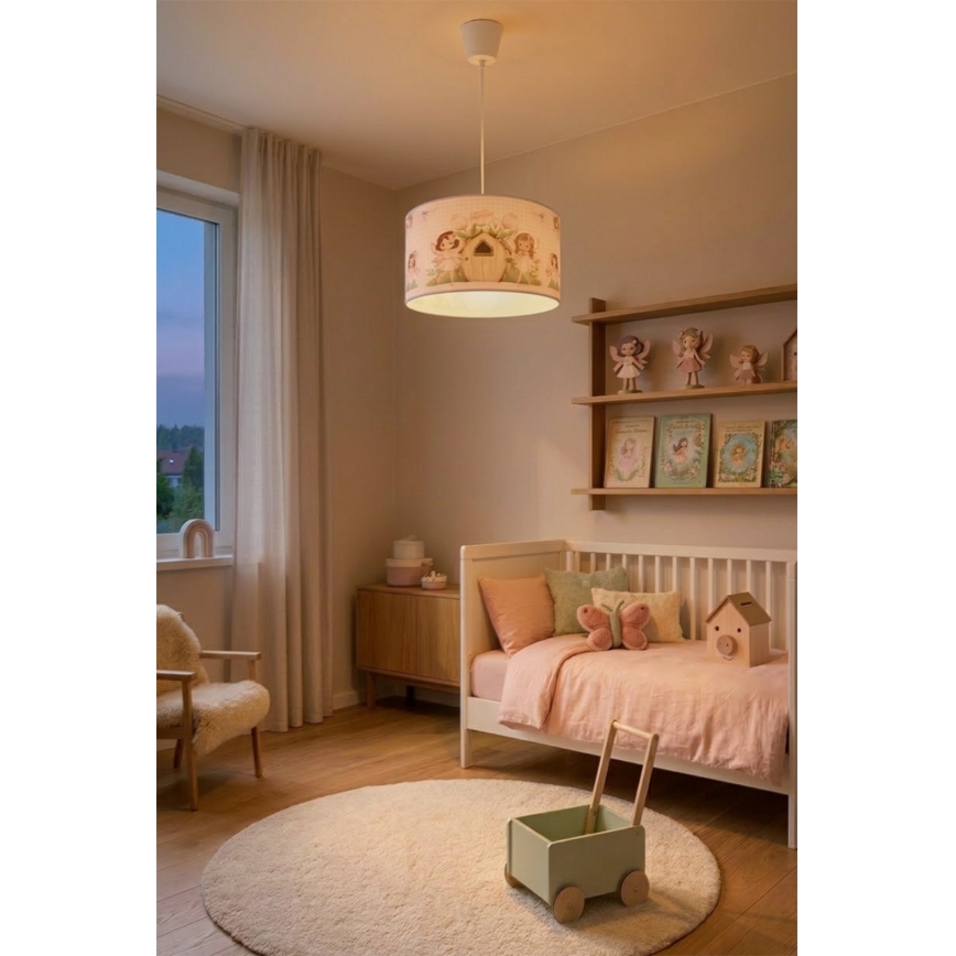 Brilagi - LED dečiji luster na sajli BOBO 1xE27/10W/230V prečnik 35 cm ružičasta/vile