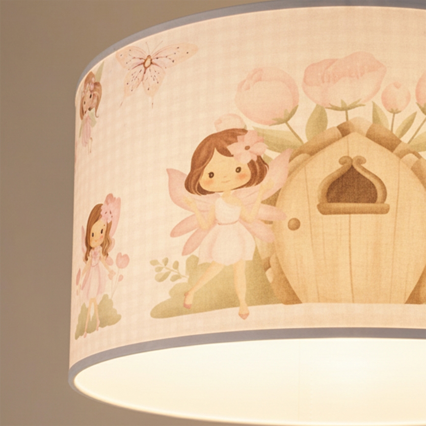 Brilagi - LED dečiji luster na sajli BOBO 1xE27/10W/230V prečnik 35 cm ružičasta/vile