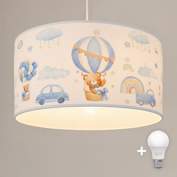 Brilagi - LED dečiji luster na sajli BOBO 1xE27/10W/230V prečnika 35 cm plava/medvedići