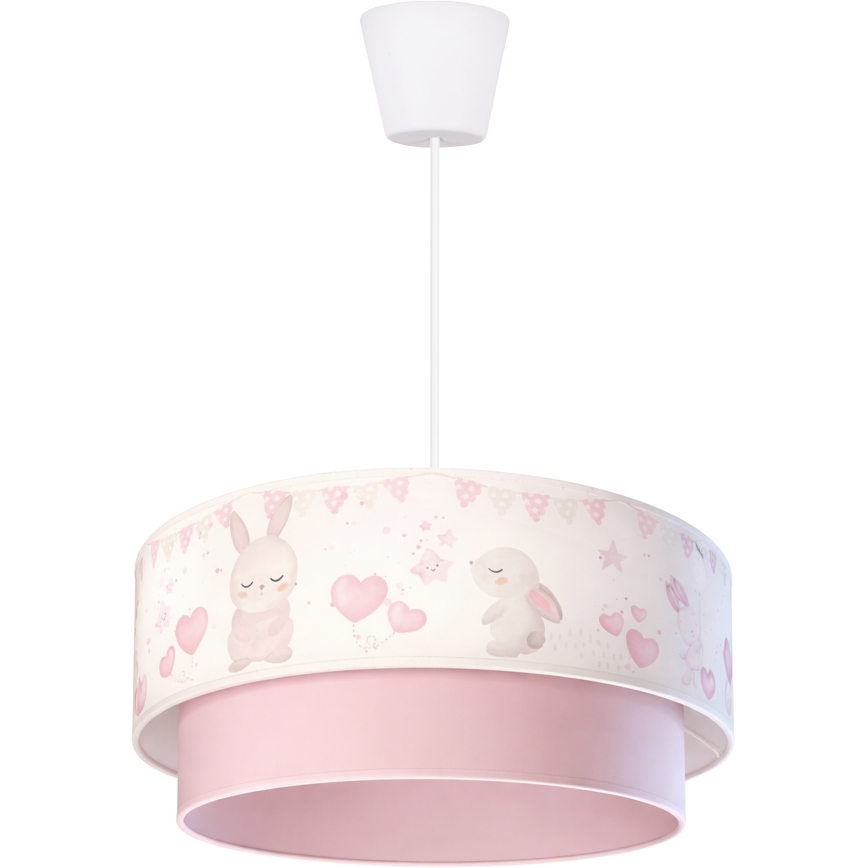 Brilagi - LED dečiji luster na sajli BOBO 1xE27/60W/230V prečnik 40 cm krem/roze/zečići