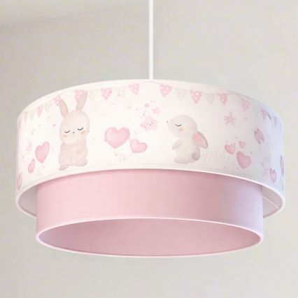 Brilagi - LED dečiji luster na sajli BOBO 1xE27/60W/230V prečnik 40 cm krem/roze/zečići