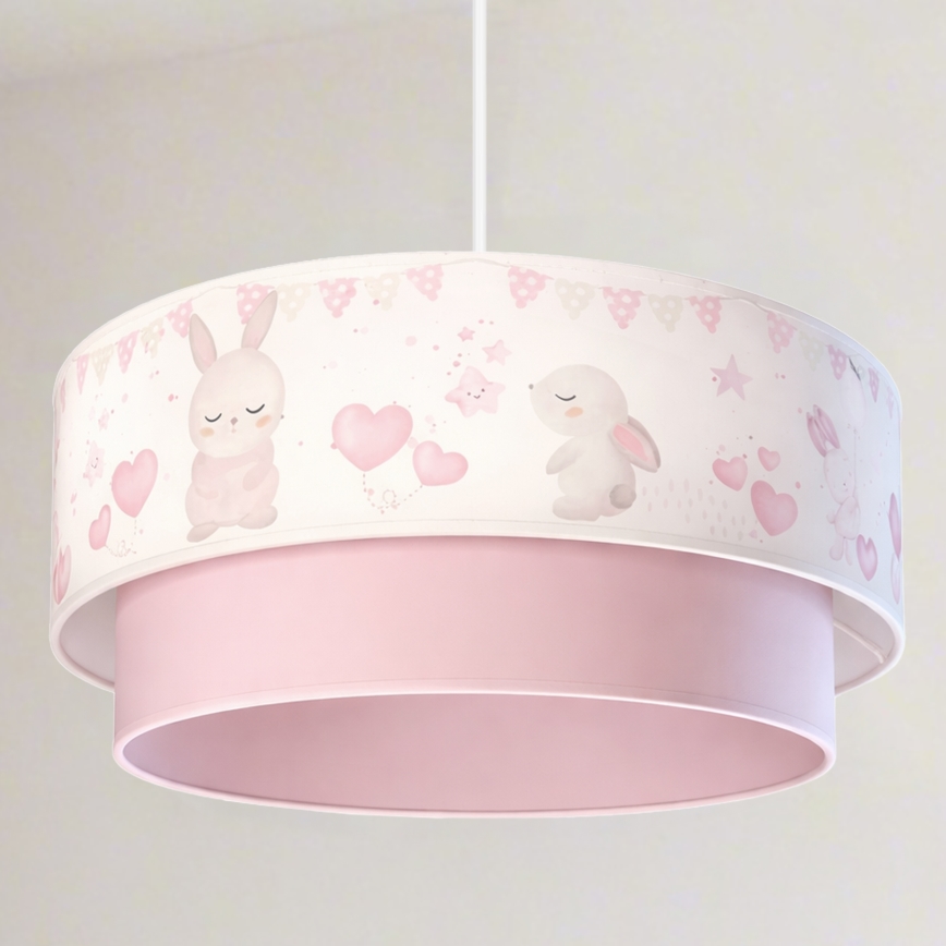 Brilagi - LED dečiji luster na sajli BOBO 1xE27/60W/230V prečnik 40 cm krem/roze/zečići