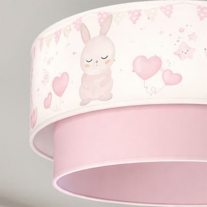 Brilagi - LED dečiji luster na sajli BOBO 1xE27/60W/230V prečnik 40 cm krem/roze/zečići