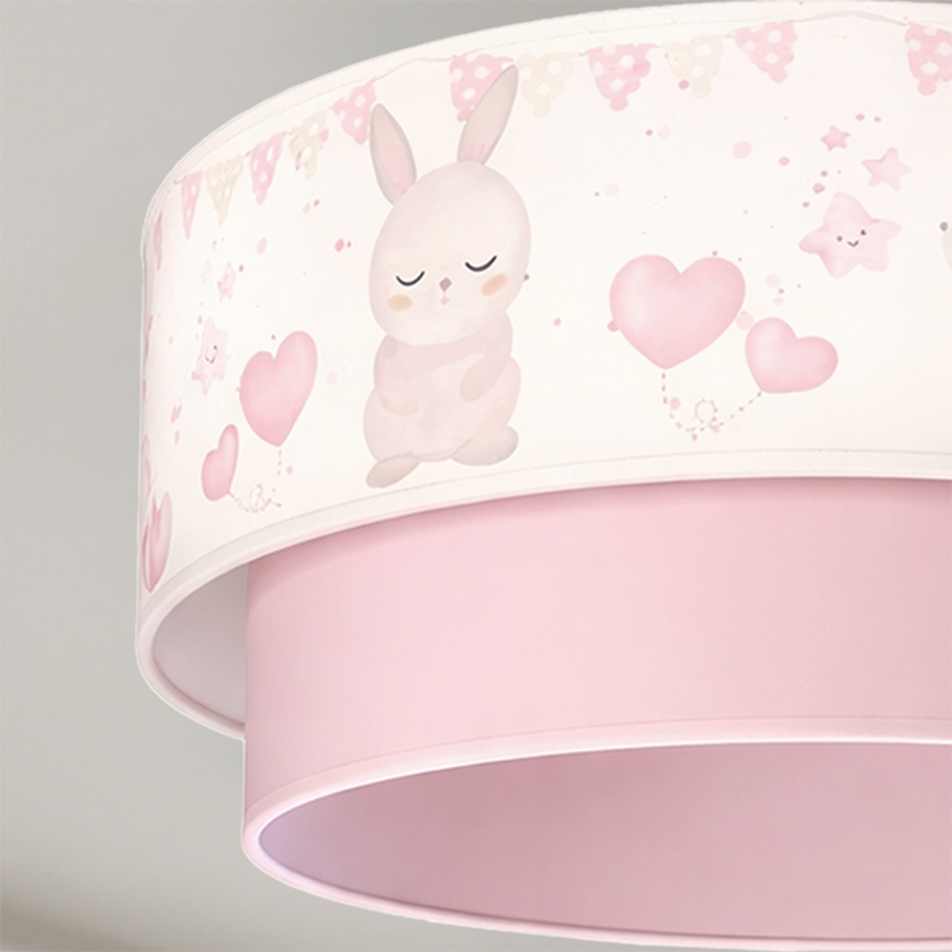 Brilagi - LED dečiji luster na sajli BOBO 1xE27/60W/230V prečnik 40 cm krem/roze/zečići