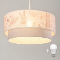 Brilagi- LED Dečiji luster na sajli BOBO 1xE27/60W/230V pr.40 cm krem./siva/král.