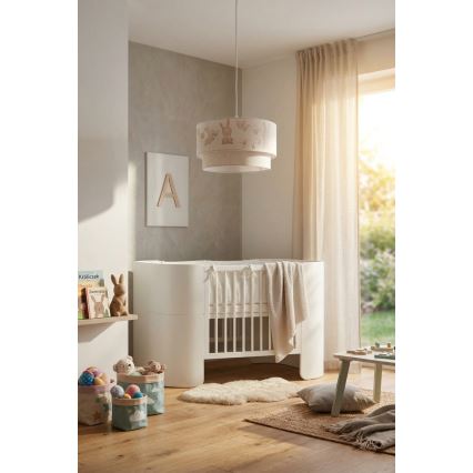 Brilagi - LED dečiji luster na sajli BOBO 1xE27/60W/230V prečnik 35 cm bela/zečići