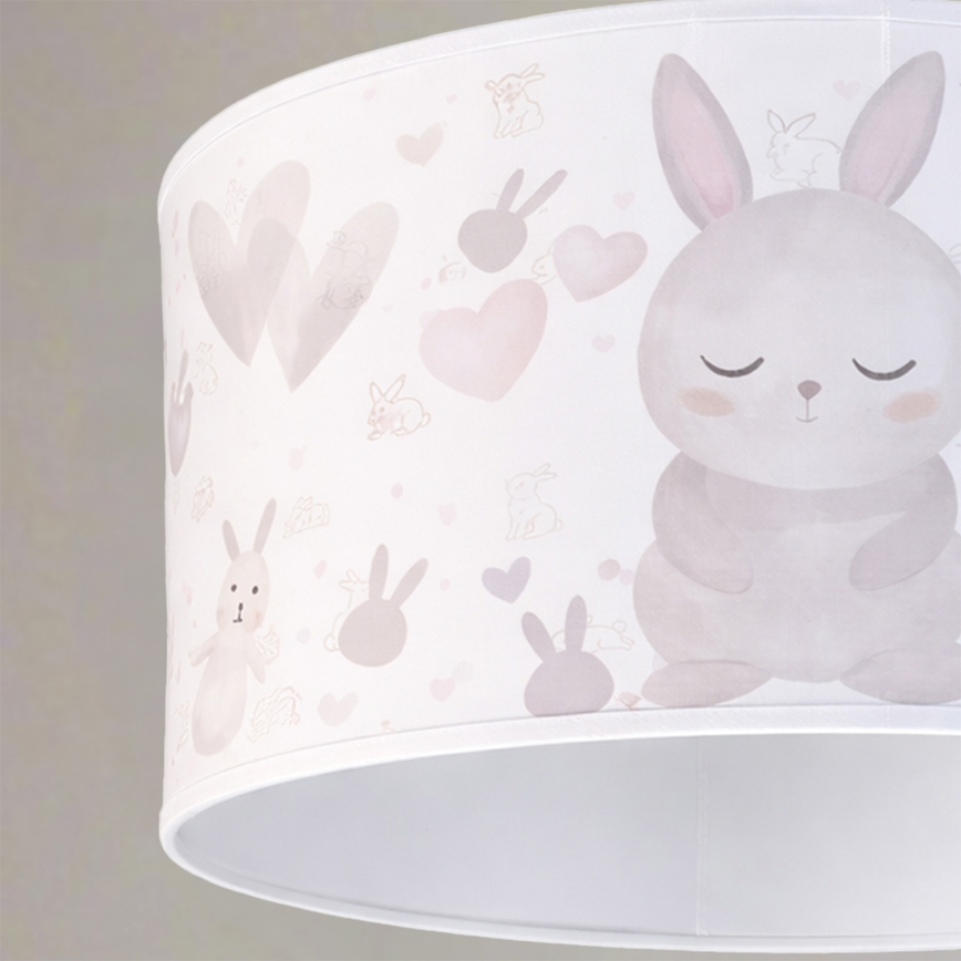 Brilagi - LED dečiji luster na sajli BOBO 1xE27/60W/230V prečnik 35 cm bela/zečići