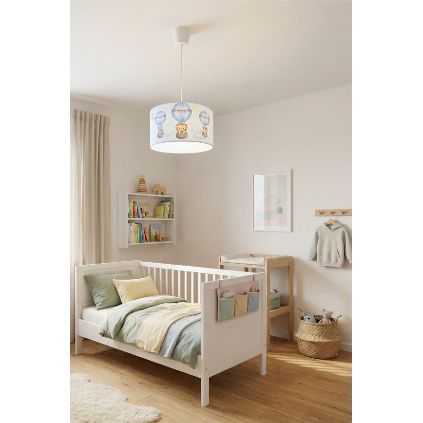 BRILAGI - LED dečiji luster na sajli BOBO 1xE27/60W/230V prečnik 35 cm bela/životinjice
