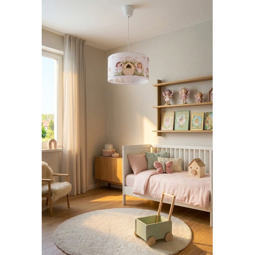 Brilagi - LED dečiji luster na sajli BOBO 1xE27/60W/230V prečnik 35 cm ružičasta/vile