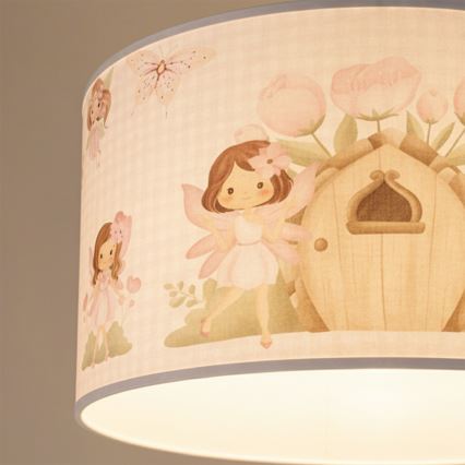 Brilagi - LED dečiji luster na sajli BOBO 1xE27/60W/230V prečnik 35 cm ružičasta/vile