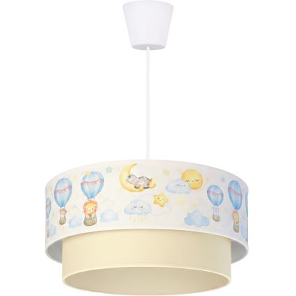 Brilagi - LED dečiji luster na sajli BOBO 1xE27/60W/230V prečnik 40 cm bela/bež/sa životinjskim motivom