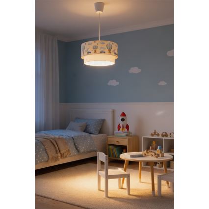 Brilagi - LED dečiji luster na sajli BOBO 1xE27/60W/230V prečnik 40 cm krem/plava/medvedići