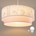 Brilagi - LED dečiji luster na sajli BOBO, 1xE27/60W/230V, prečnik 40 cm, krem / ružičasta / kraljevsko-plava
