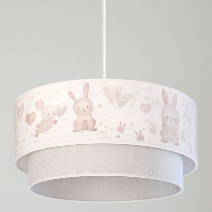 Brilagi - LED dečiji luster na sajli BOBO 1xE27/60W/230V pr. 40 cm krem/siva/zečići