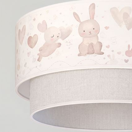 Brilagi - LED dečiji luster na sajli BOBO 1xE27/60W/230V pr. 40 cm krem/siva/zečići