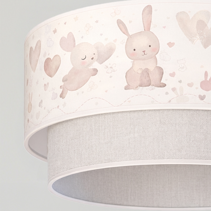 Brilagi - LED dečiji luster na sajli BOBO 1xE27/60W/230V pr. 40 cm krem/siva/zečići