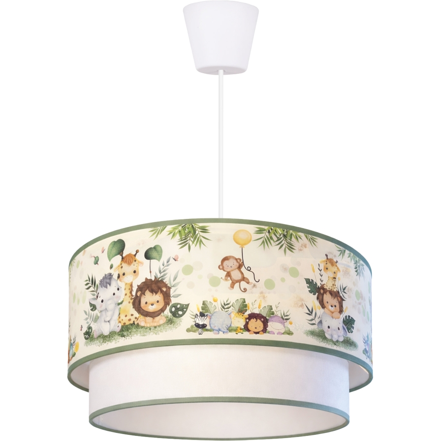 Brilagi - LED dečiji luster na sajli BOBO 1xE27/60W/230V prečnik 40 cm krem/zelena/džungla