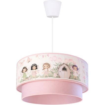 Brilagi - LED dečiji luster na sajli BOBO 1xE27/60W/230V prečnik 40 cm ružičasta/vile