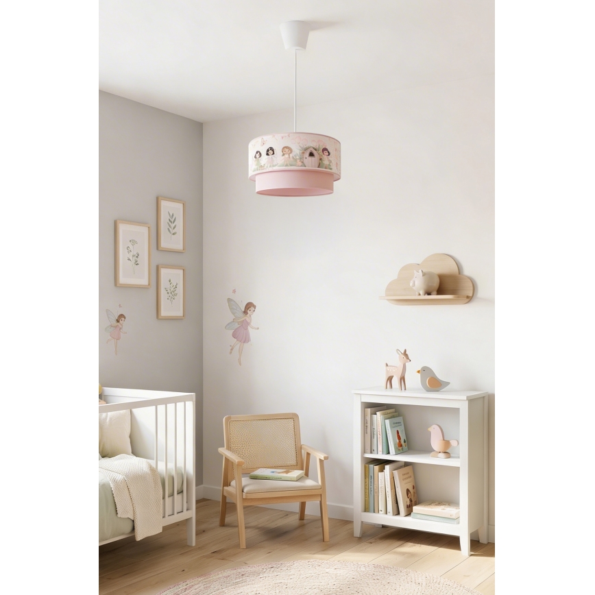 Brilagi - LED dečiji luster na sajli BOBO 1xE27/60W/230V prečnik 40 cm ružičasta/vile