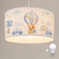 Brilagi - LED dečiji luster na sajli BOBO 1xE27/60W/230V prečnika 35 cm plava/medvedići