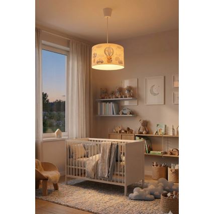 Brilagi - LED dečiji luster na sajli BOBO 1xE27/60W/230V prečnika 35 cm plava/medvedići