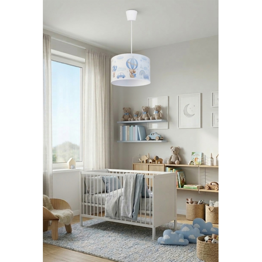 Brilagi - LED dečiji luster na sajli BOBO 1xE27/60W/230V prečnika 35 cm plava/medvedići