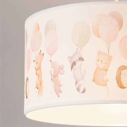 Brilagi - LED dečiji luster na sajli BOBO 1xE27/60W/230V Ø 35 cm bela/životinjice