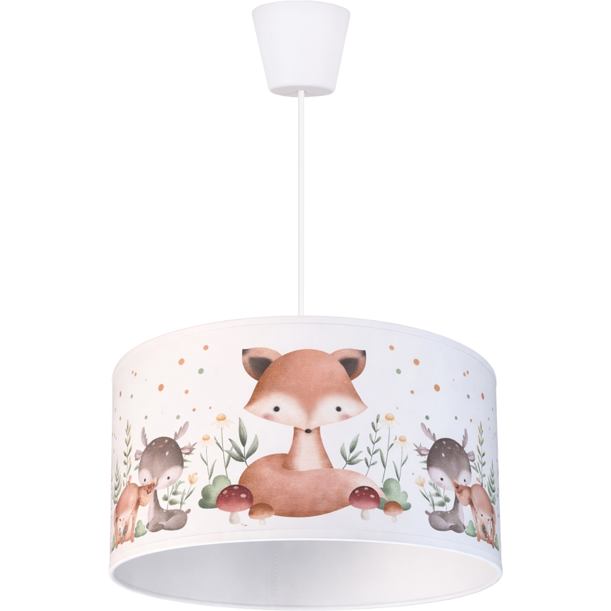 Brilagi - LED dečiji luster na sajli BOBO 1xE27/60W/230V Ø 35 cm beli/sa motivom životinja