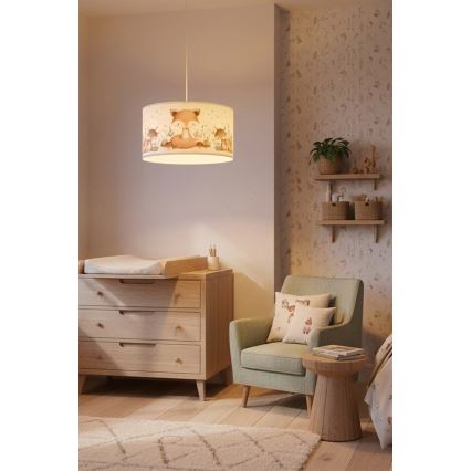 Brilagi - LED dečiji luster na sajli BOBO 1xE27/60W/230V Ø 35 cm beli/sa motivom životinja