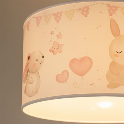 BRILAGI - LED dečiji luster na sajli BOBO 1xE27/60W/230V Ø 35 cm beo/zečići