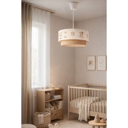 Brilagi - LED dečiji luster na sajli BOBO 1xE27/60W/230V Ø 40 cm bela/bež/medvedići
