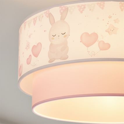 Brilagi - LED dečiji plafonski luster BOBO 1xE27/10W/230V Ø 40 cm krem/ružičasta/zečići