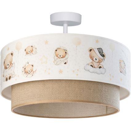 Brilagi-LED Dečiji plafonski luster BOBO 1xE27/60W/230V prečnik 40 cm bela/bež/meda