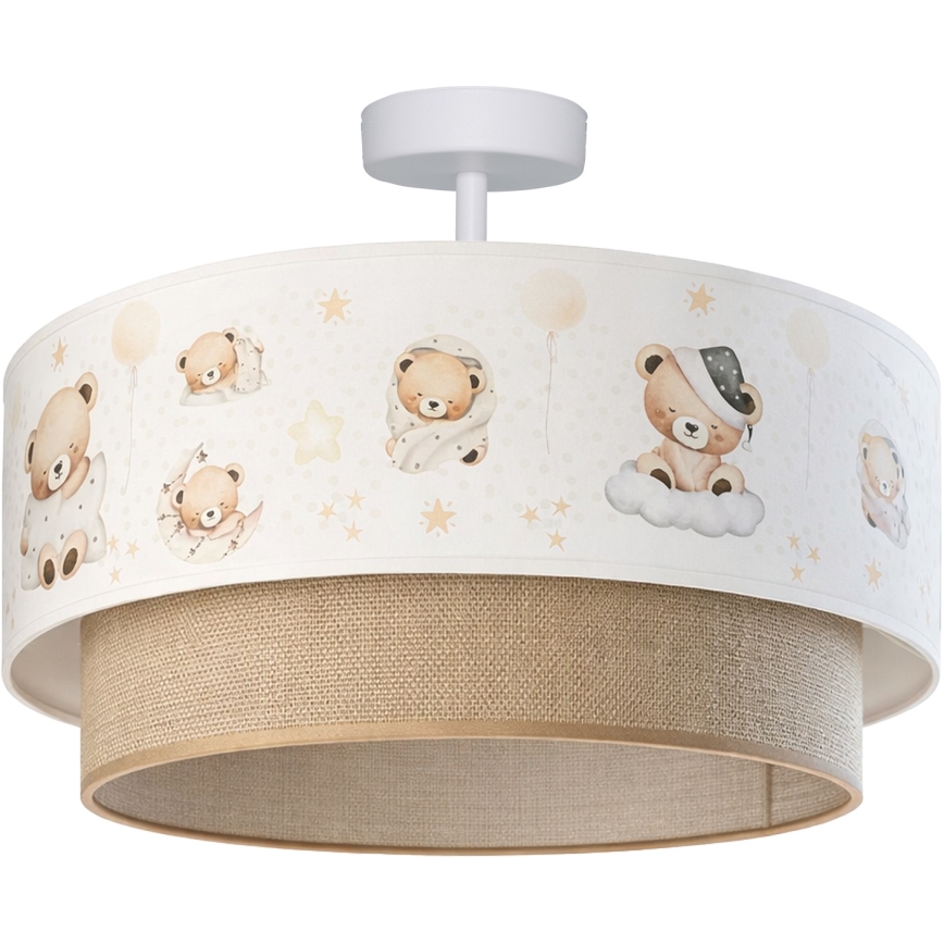 Brilagi-LED Dečiji plafonski luster BOBO 1xE27/60W/230V prečnik 40 cm bela/bež/meda