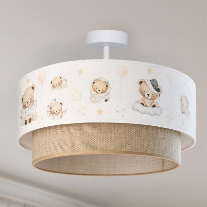 Brilagi-LED Dečiji plafonski luster BOBO 1xE27/60W/230V prečnik 40 cm bela/bež/meda